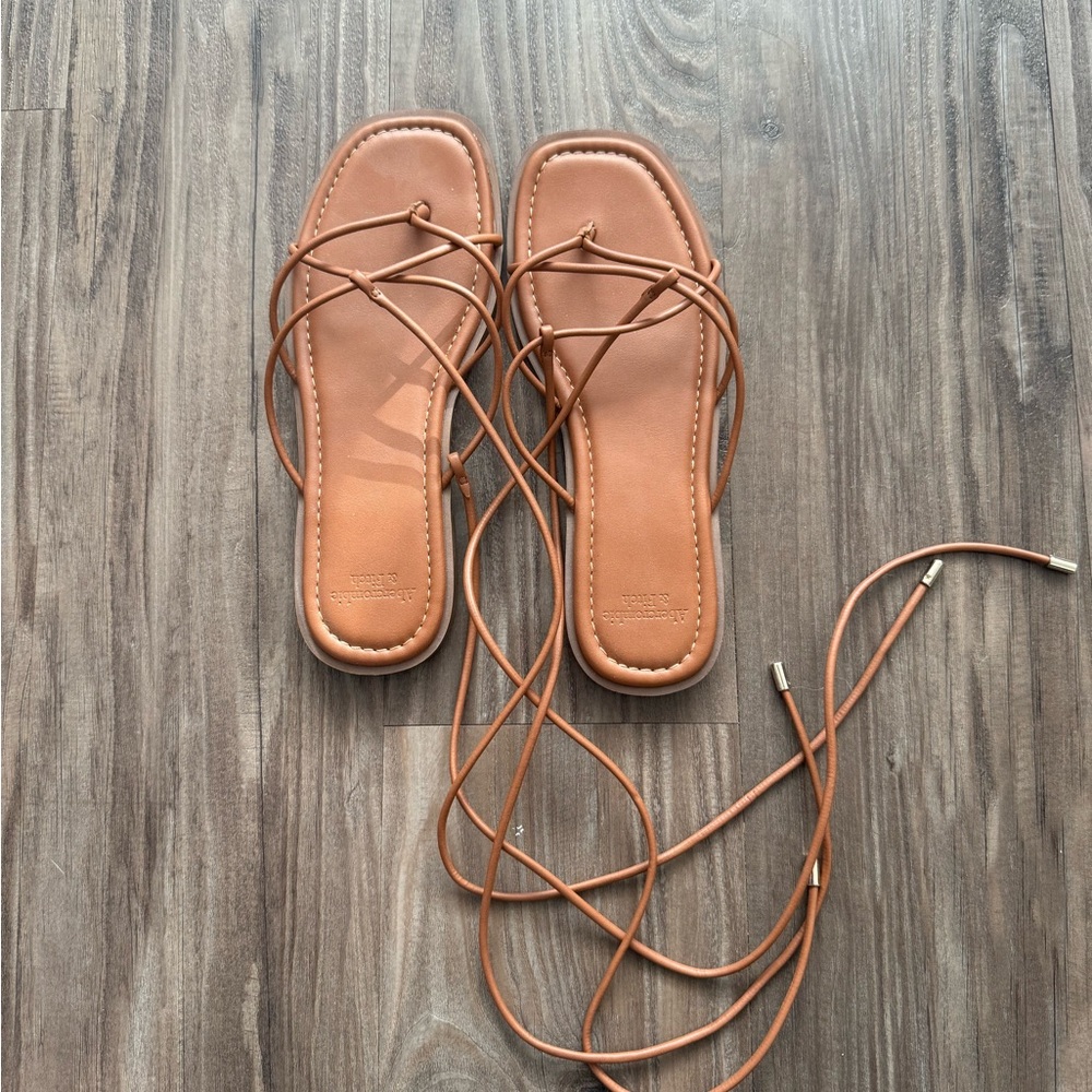 Abercrombie & Fitch Brown Lace-Up Sandals